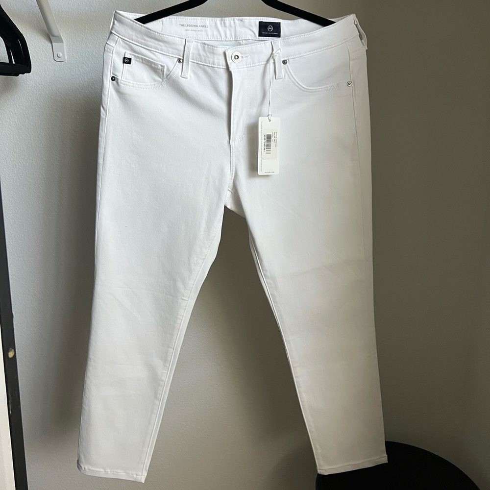 AG Women's The Ankle Legging - Super Skinny Ankle  Jeans in White - Picture 4 of 7